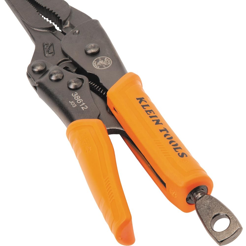 Klein Tools 9 Inch Long Nose Locking Pliers High Locking Force Comfortable Grip