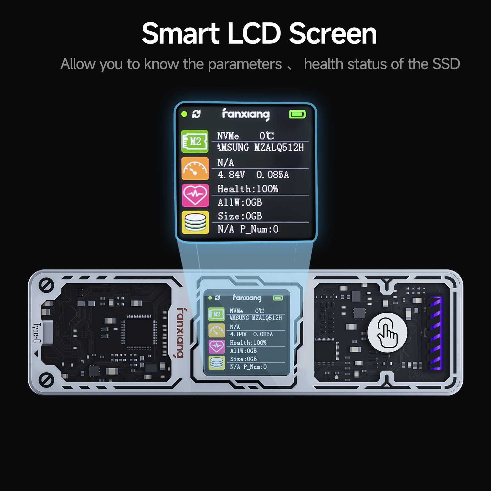 Fanxiang M.2 NVMe External SSD Enclosure USB3.2 10Gbps For 2230/2242/2260/2280