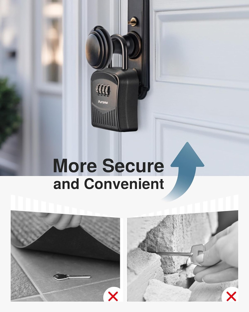 Lock Box Combination Key Lock Box, Wall-Mounted Portable Storage Lockbox for Ke