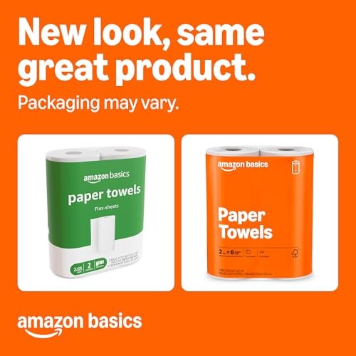 Amazon Basics 2-Ply Paper Towels 2-Pack 150 Sheets Per Roll 6 Regular Rolls