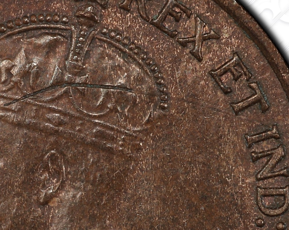 1920 Canada Small Cent PCGS MS-63 BN Struck Thru 1c