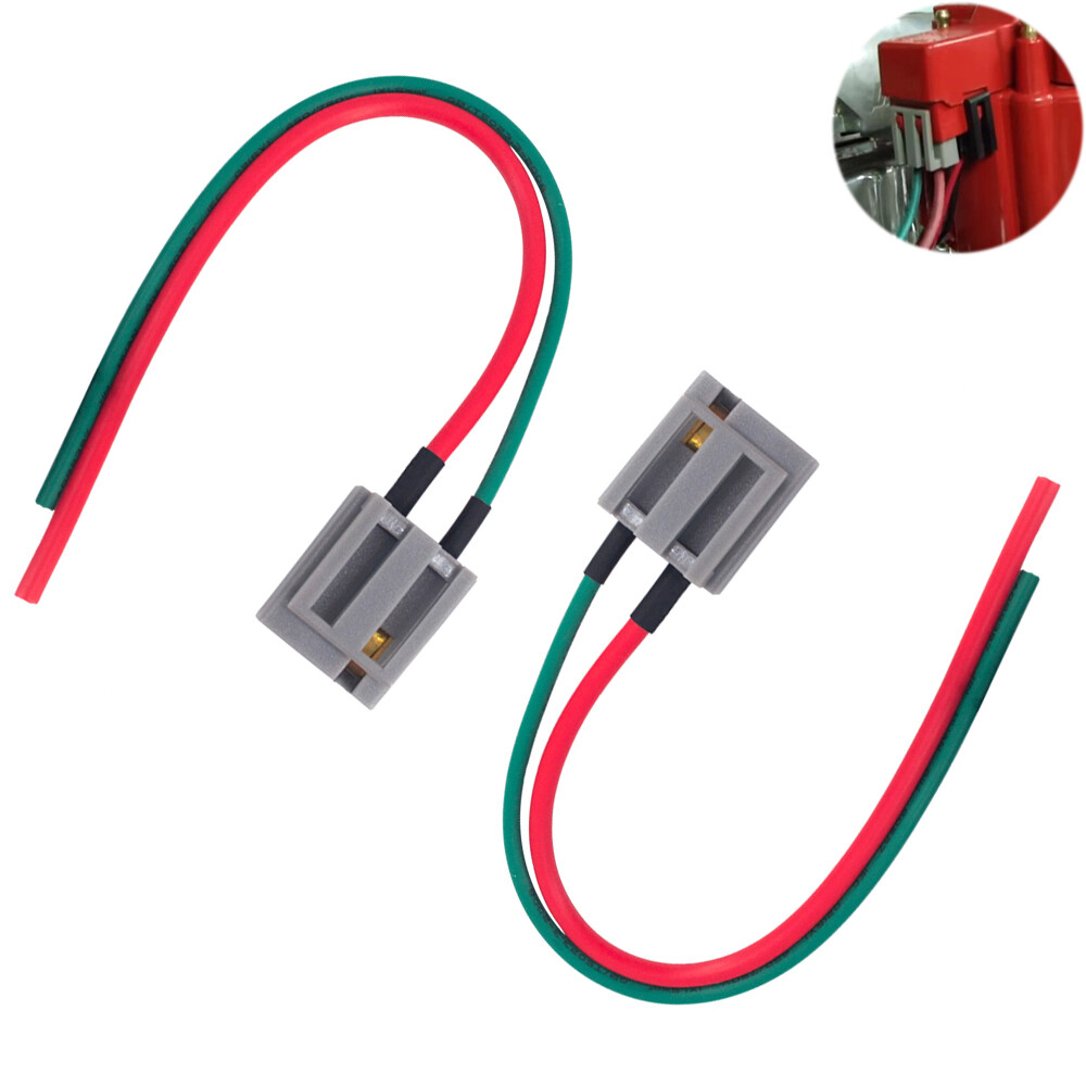 2Sets HEI Distributor Pigtail Harness Dual Connectors Power & Tach 12V
