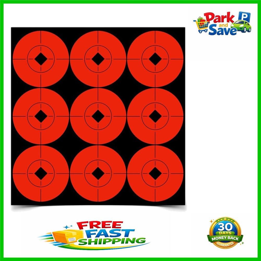Radiant Orange Shooting Target Spots - 180 Self-Adhesive Dots for Precision