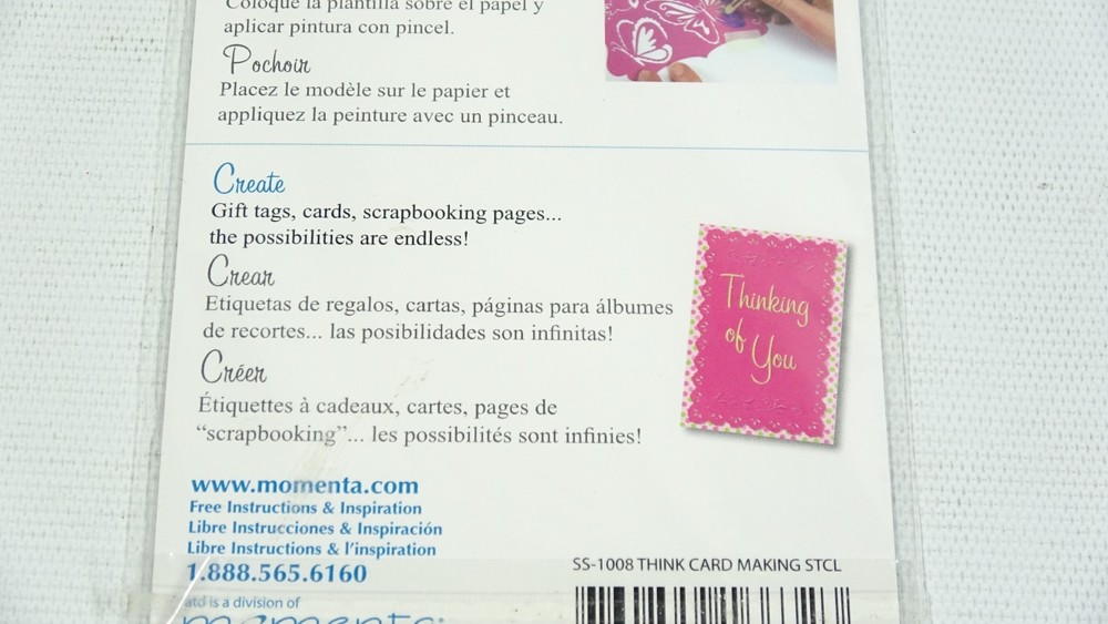 2011 Momenta Cardmaking Template Think Card Making Stencil SS-108