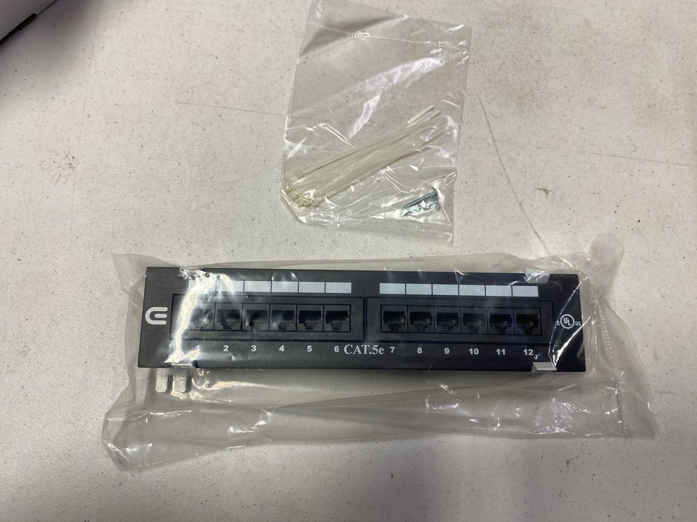 Cat 5e Mini 12-Port Patch Panel with 89D Mounting Bracket