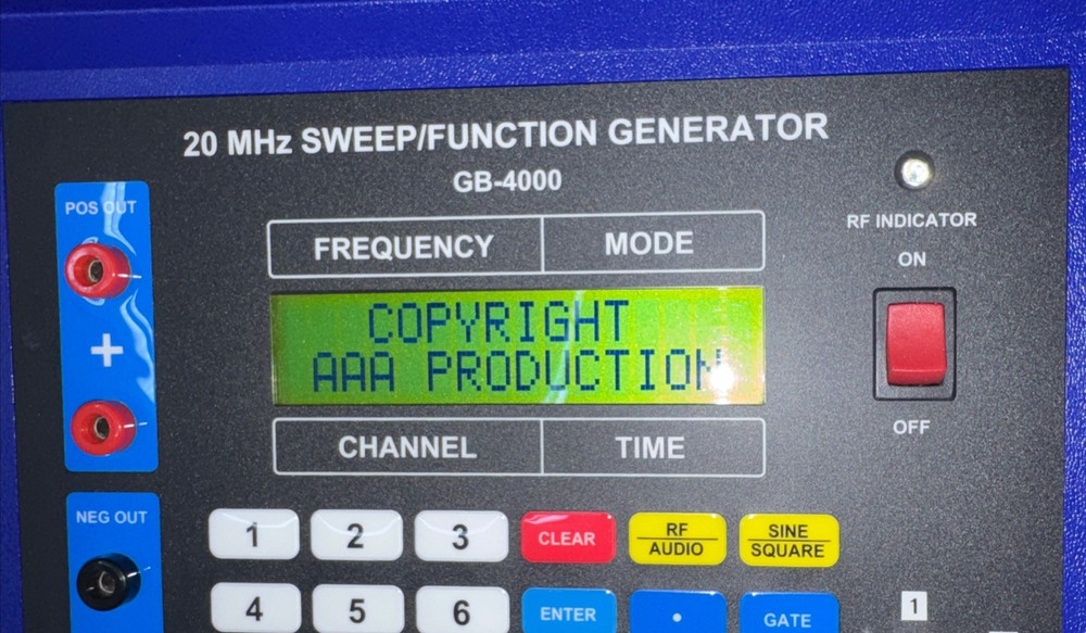 GB-4000 20 MHz Sweep/ Function Generator- Complete- Excellent Cond. -Tested-Rife