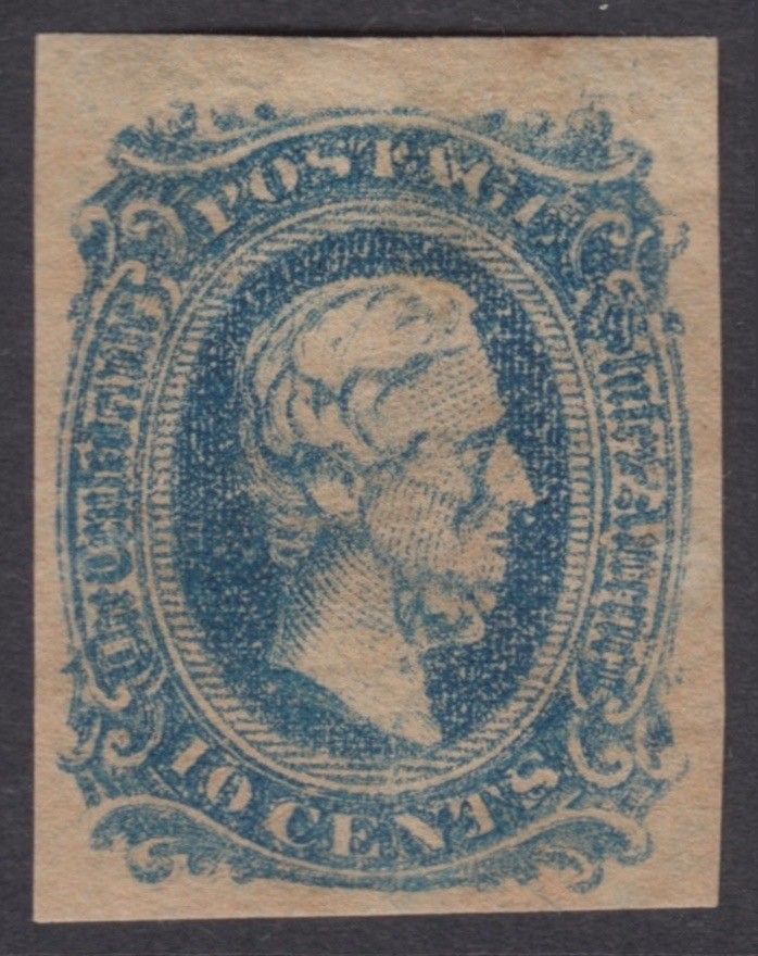 ~1862, Sc #11 - JEFFERSON DAVIS - MINT HINGED - OG