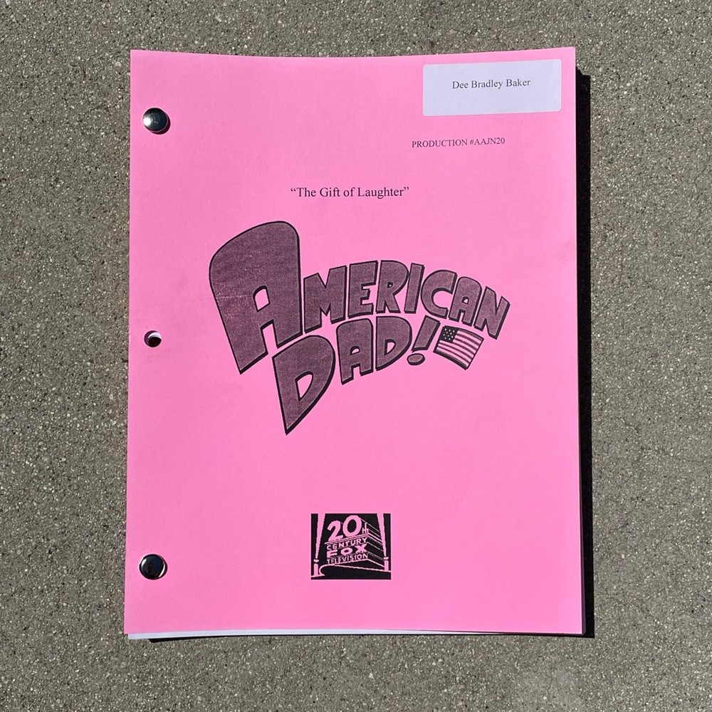 American Dad Dee Bradley Baker 2015 Original Production Used Table Draft Script
