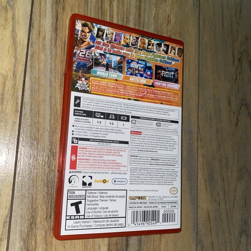 Street Fighter 6 Year 1-2 Fighters Edition (Switch 2) AUTHENTIC REPLACEMENT CASE