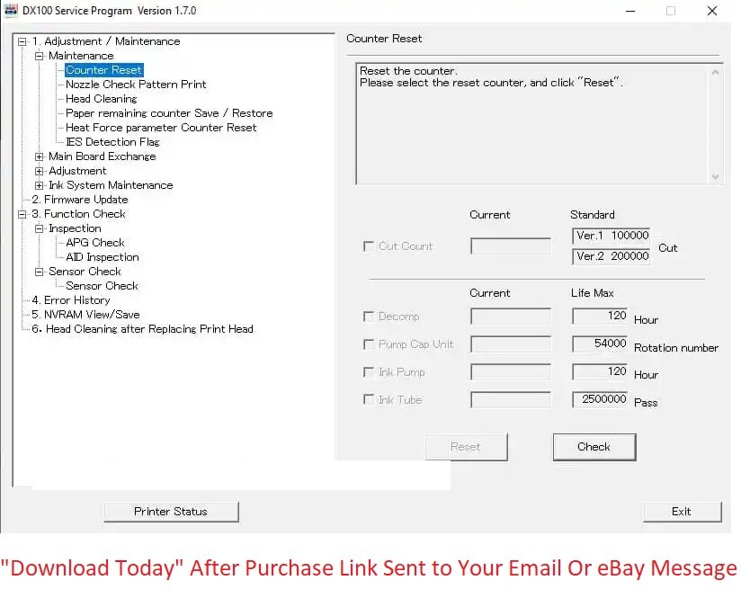 Epson Stylus Pro 4880 7880 7880C 9880 9880C Service Program (Full Function) +SM