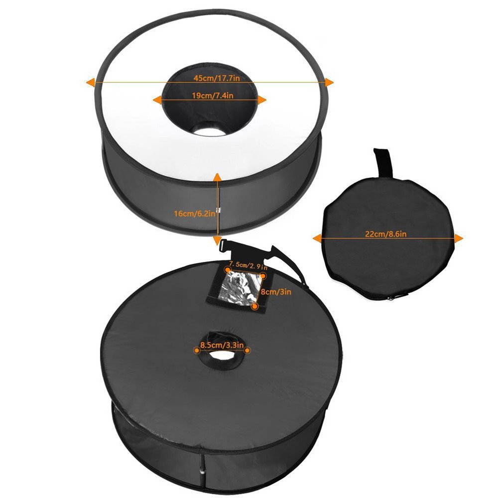 45cm Round Style Macro Portrait Softbox SpeedLite Flash Light Foldable Diffuser