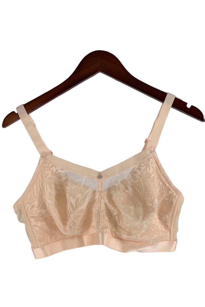 Breezies Jacquard Shine Wirefree Support Bra Buff