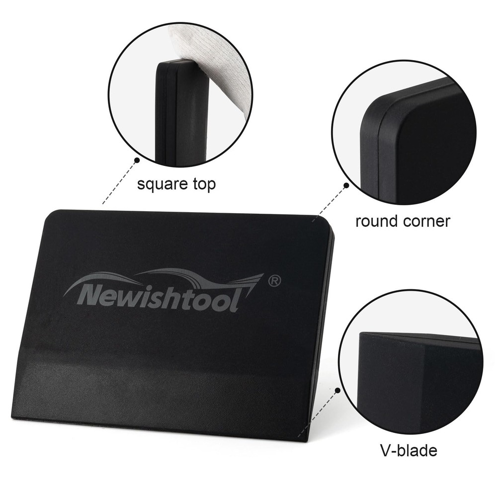 NEWISHTOOL Soft Silicone Squeegee, 2 PCS Small PPF Squeegee for Vinyl, Black