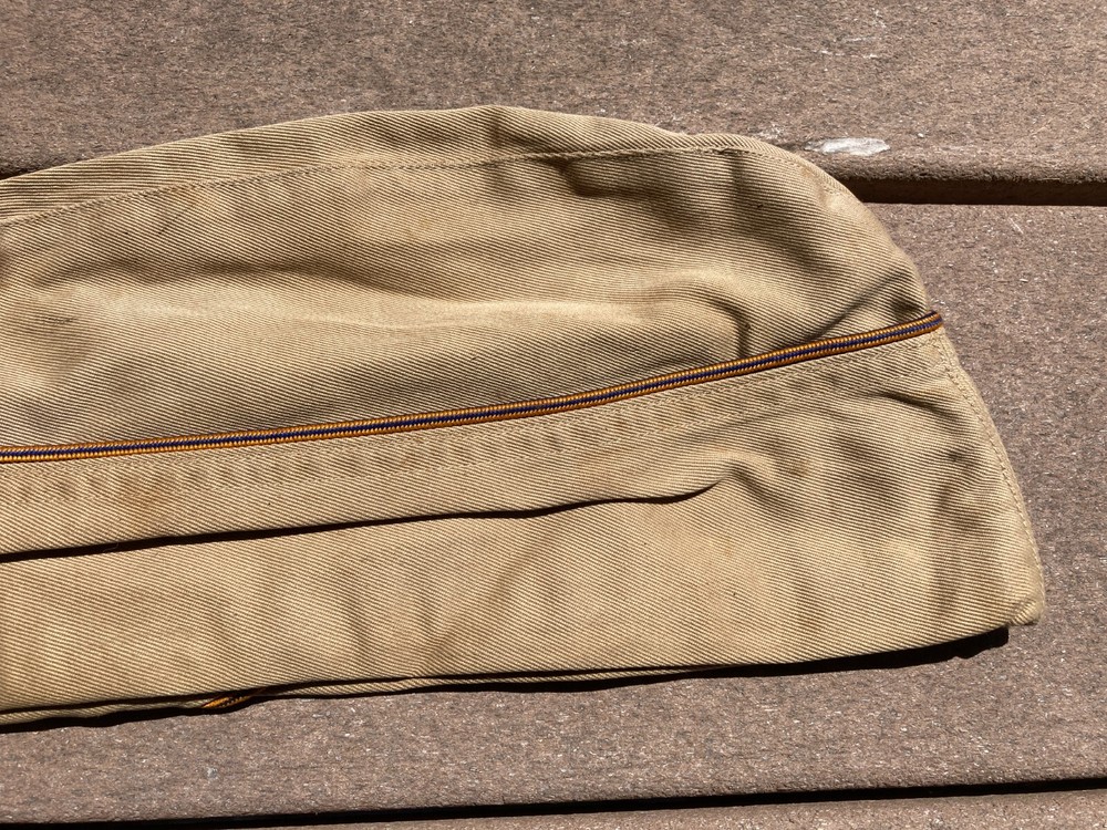 ORIGINAL WWII US ARMY AIR FORCE CORP KHAKI OVERSEAS CAP Approx 7