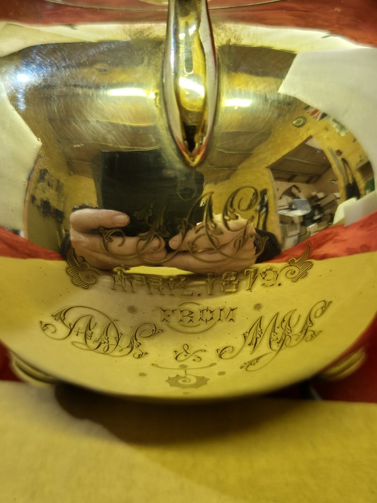 Antique Maplin And Webb Silver Plated Tilting Tea Pot On Stand With Burner.