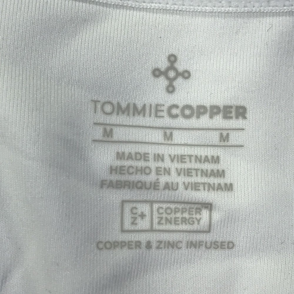 Tommie Copper Womens Back Support Compression Shirt Top White Medium Zip