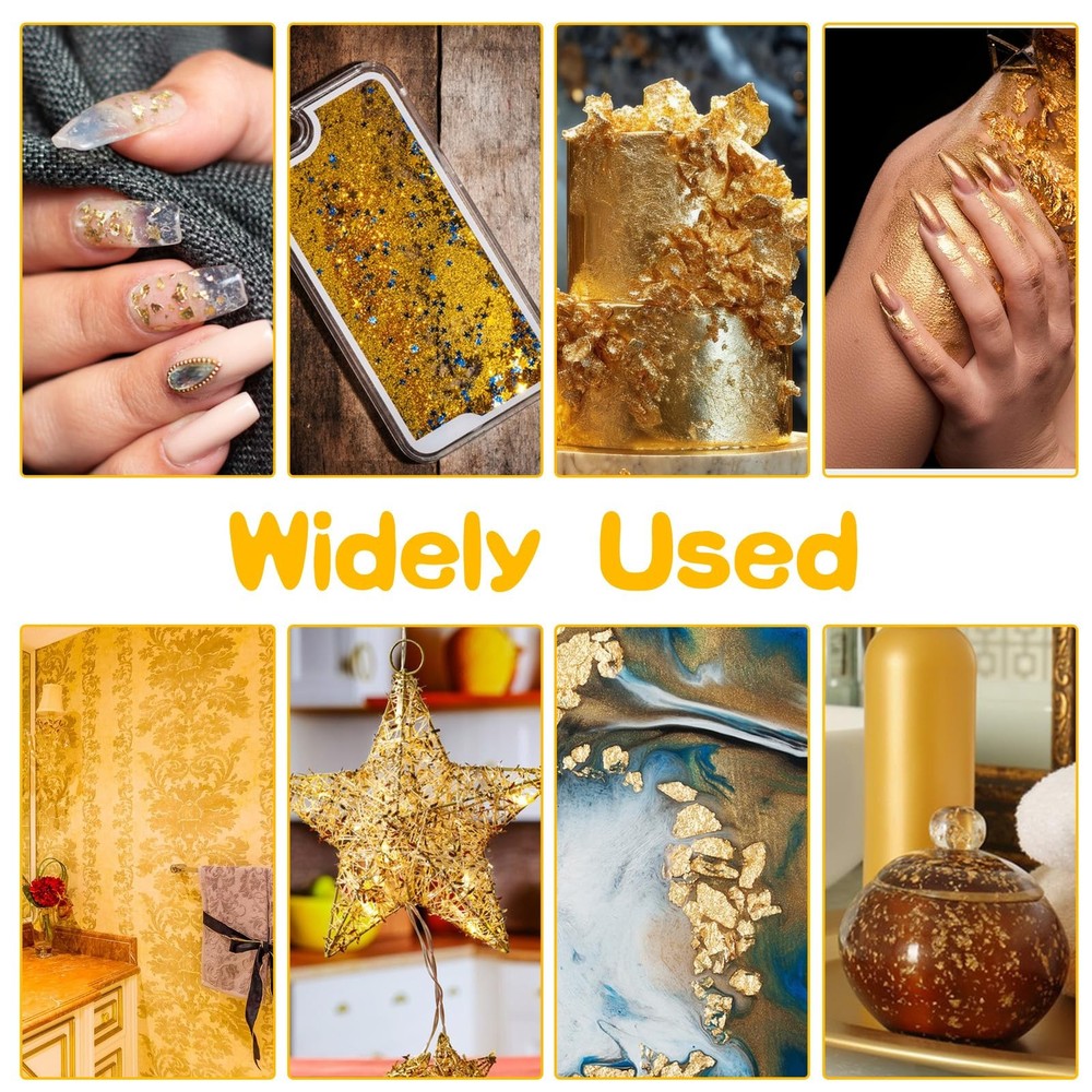 5Pcs Decorative Gold Leaf, Multifunction Flakes Cake Decoration
