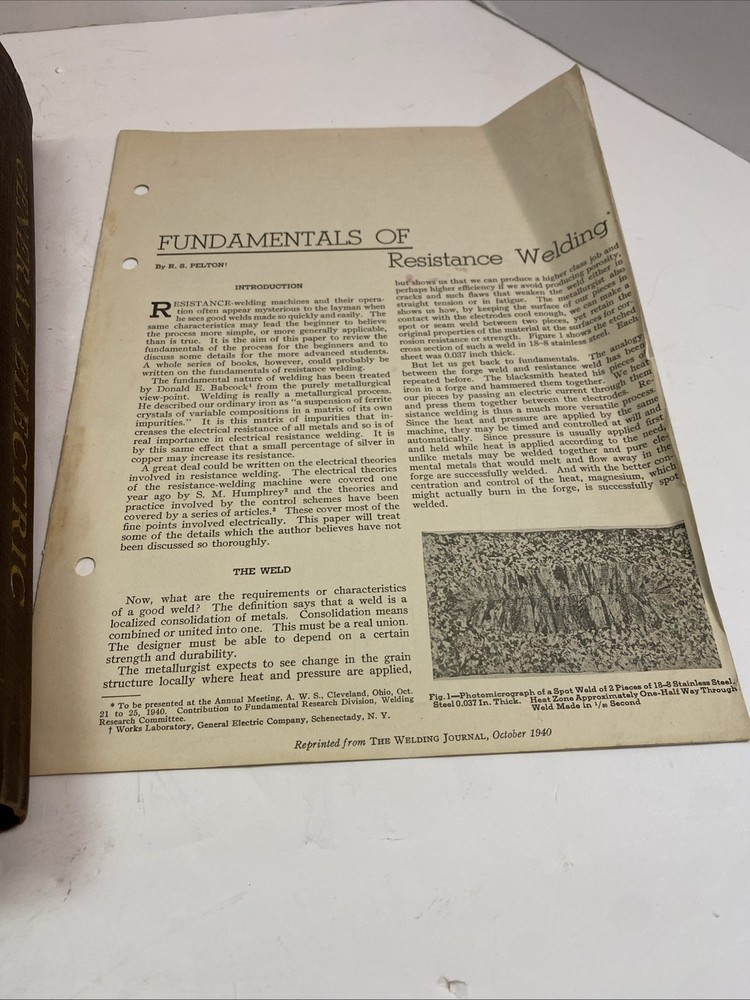 General Electric GE Elementary Course Electronic Control Resistance Welding 1941