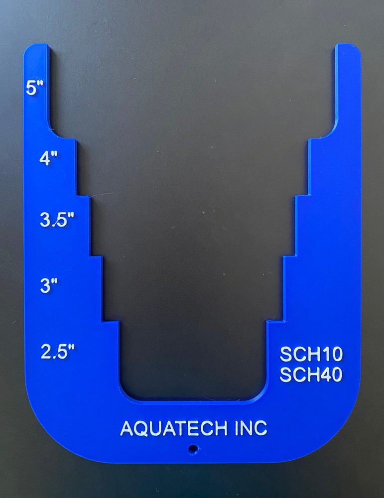 PIPE DIAMETER SIZE MEASURING TEMPLATE TOOL - 2 1/2" THRU 5" O.D. SCH10/40