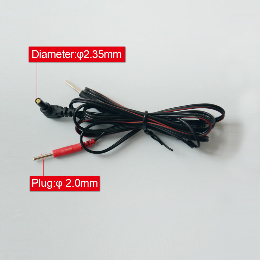 2Pcs For Tens / Ems Machine Electrode Lead Wires Cables Standard Connection Plug