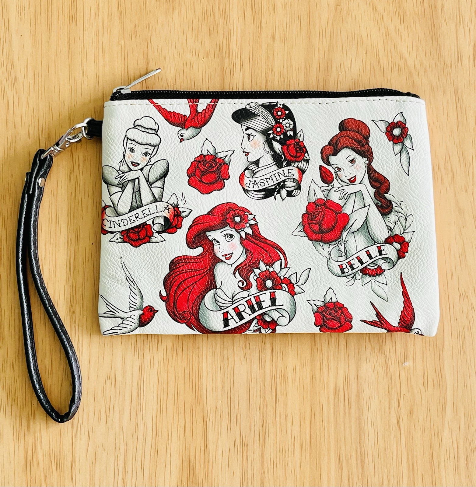 Disney Princess Wristlet Or Make Up Bag 6x8”
