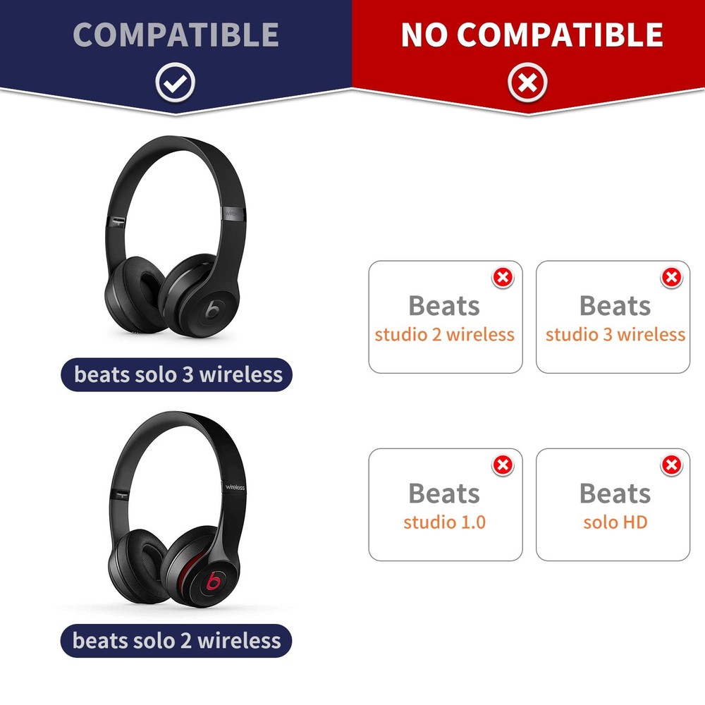 Damex Updated Thickened Solo Wireless 2/3 Replacement Ear Pads,earpads for...