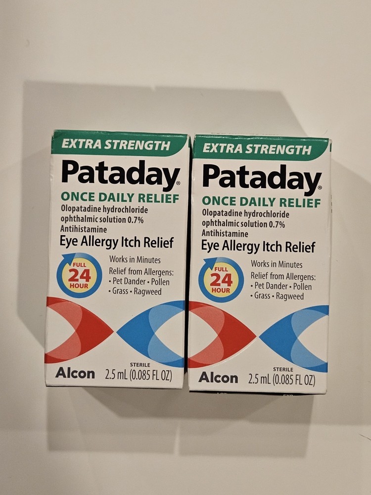 2 Boxes💧 Pataday, Once Daily Relief, Extra Strength Eye Drops, Exp. 2027