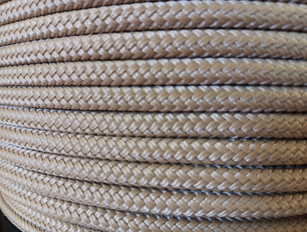 1/4 x 100 ft. Double Braid-Yacht Braid polyester rope. Tan