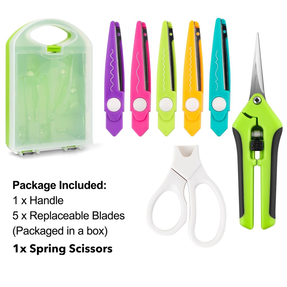7Pcs/Set Craft Scissors Decorative Paper Edge Scissors With Storage Box Set, ...