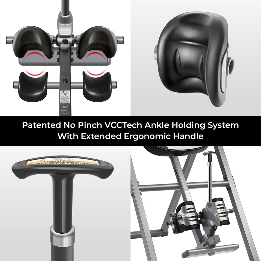Ergonomic Inversion Table with Multi-Mode Heat & Massage - 300 lbs Capacity