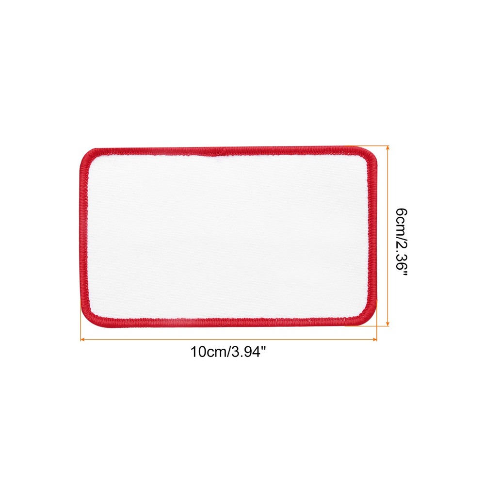60pcs Sublimation Patch Blank Rectangle White with Red Border