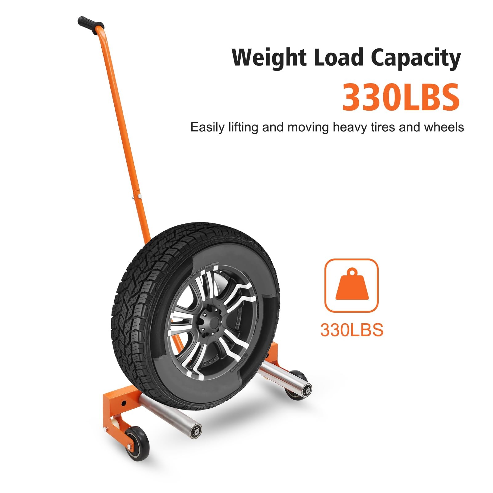 Heavy Duty Wheel Dolly 330lbs - Adjustable Tire Mover for Truck/Car 6.5-24.5"