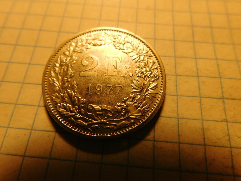 SWITZERLAND 2 FRANCS 1977 # 1007