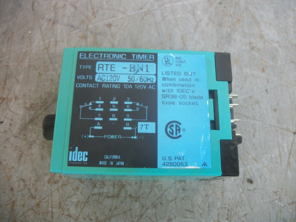 IDEC ELECTRONIC TIMER RTE-BN1 120VOLT 10AMP 0-10SEC