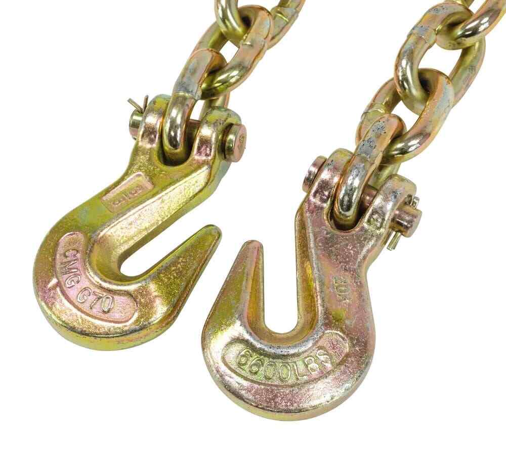 (2 Pack) 3/8"x16' Grade 70 Transport Chain MADE IN USA! With G70 Grab hooks