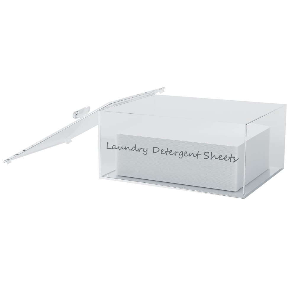 Acrylic Laundry Detergent Sheets Dispenser with Lid Laundry Detergent Sheets ...