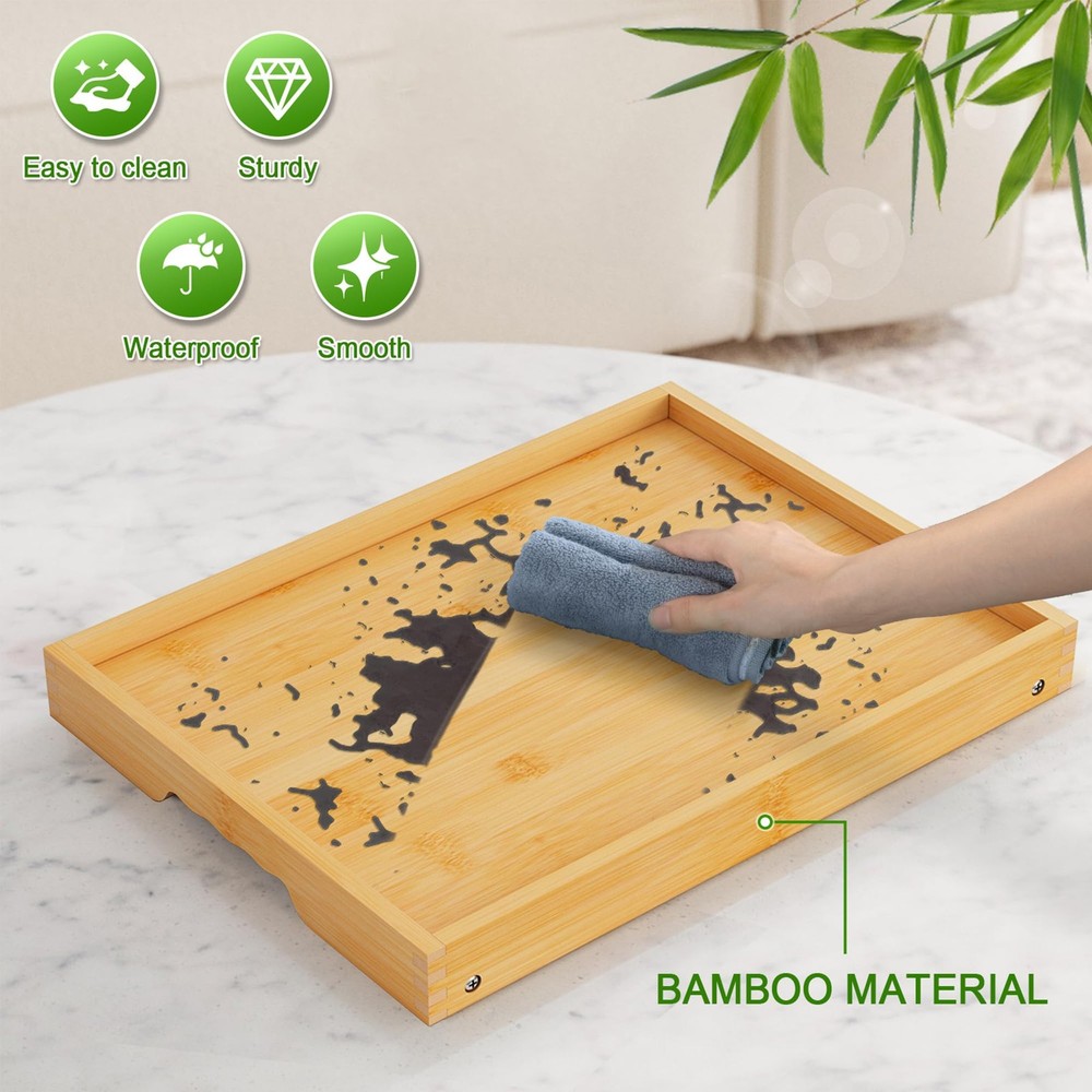 Bed Tray Table with Folding Legs, Bamboo Breakfast in Bed for Kitchen Serving...
