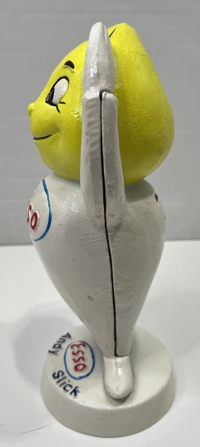 Vintage Esso Oil Andy Slick Cast Iron Coin Bank Original Paint