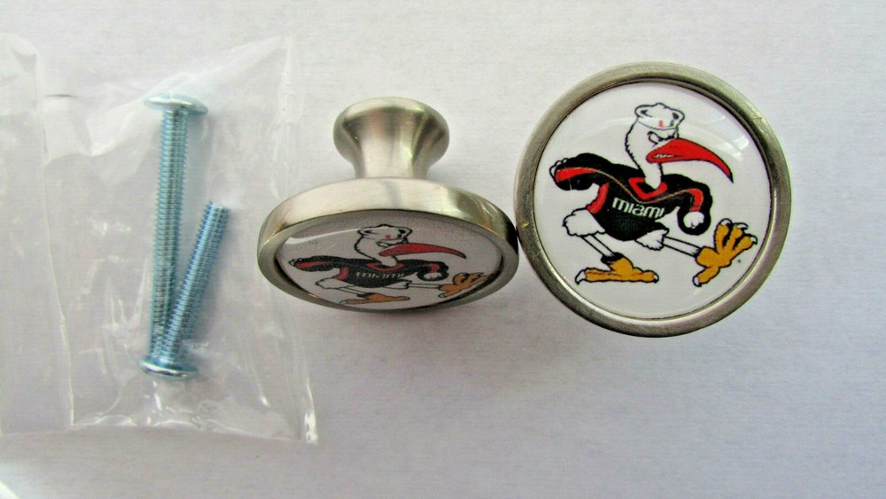 Miami Hurricanes Cabinet Knobs, Miami Hurricanes Logo Cabinet Pull / knobs