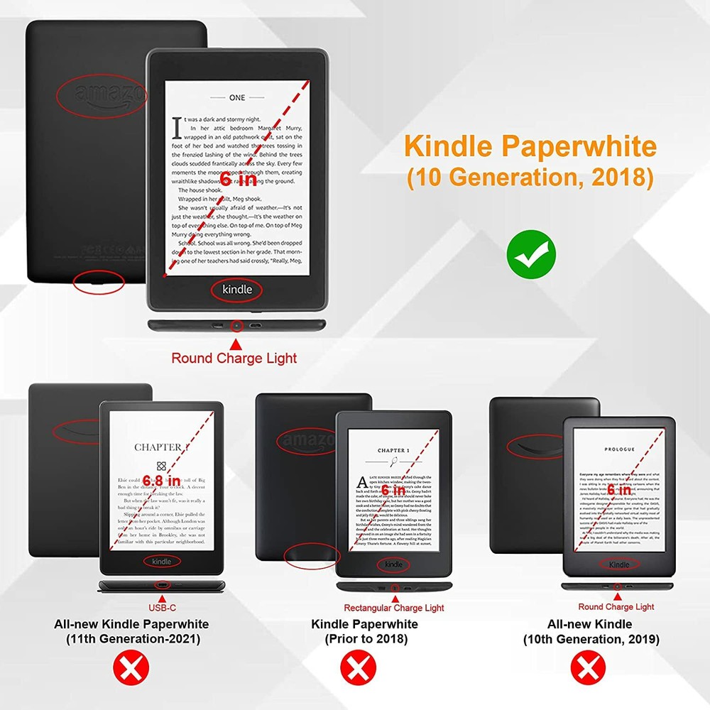 Slimshell Case for For Amazon Kindle Paperwhite 2018 10th Generation Smart Cover