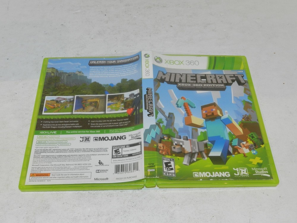 CASE ONLY MINECRAFT for Microsoft Xbox 360 NO DISC