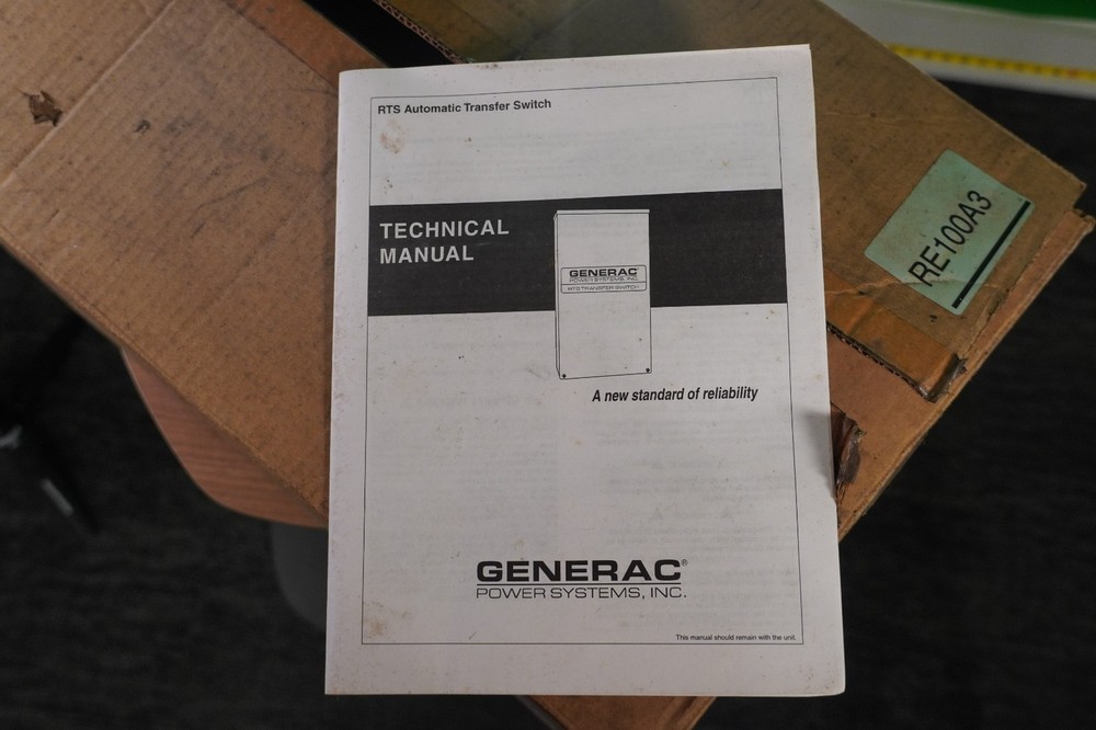 Generac RTSE100A3 Automatic Transfer Switch single phase, two pole, 100A 120/240