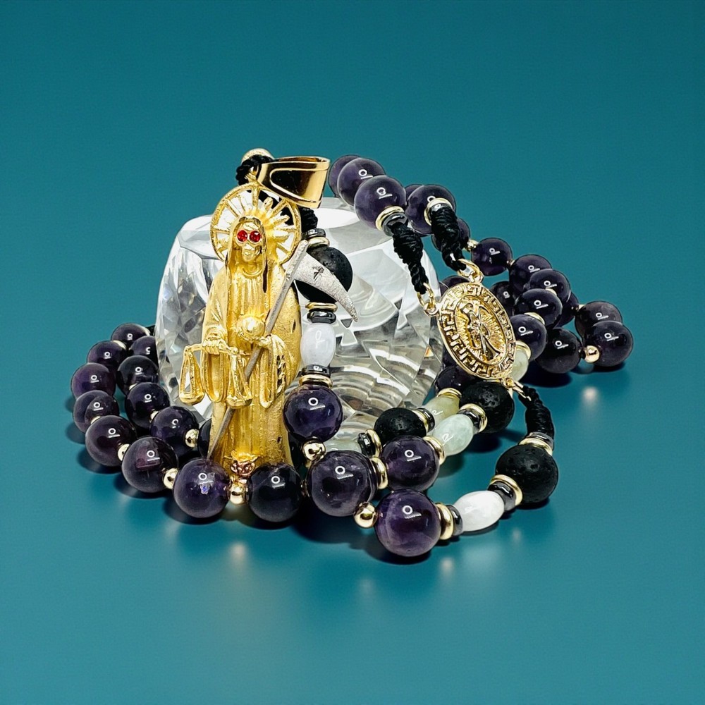 Violet Amethyst Holy Death Rosary