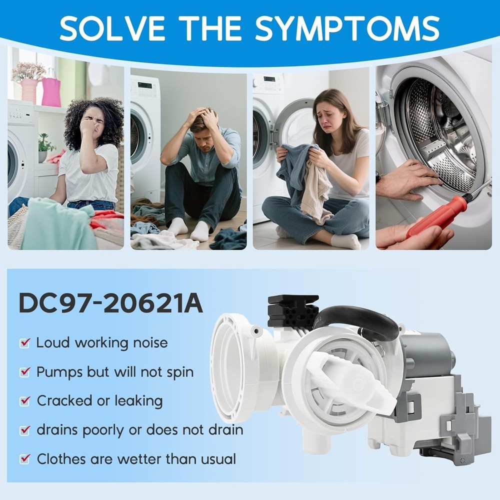 OEM Compatible Washer Drain Pump for Multiple Samsung Models - Easy Replacement