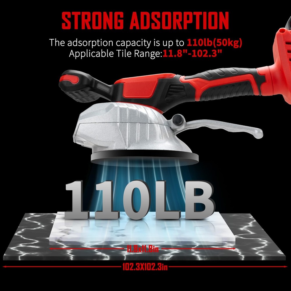 Cordless Tile Vibration Leveling Machine,for Milwaukee 18V Max Red