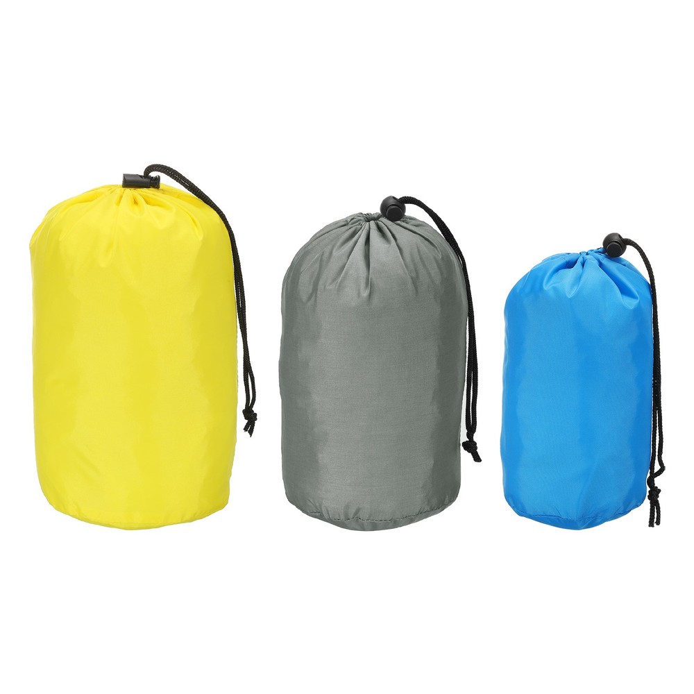 3Pack Stuff Sack S/M/L Waterproof Storage Sack Portable Drawstring Dust Flap Bag