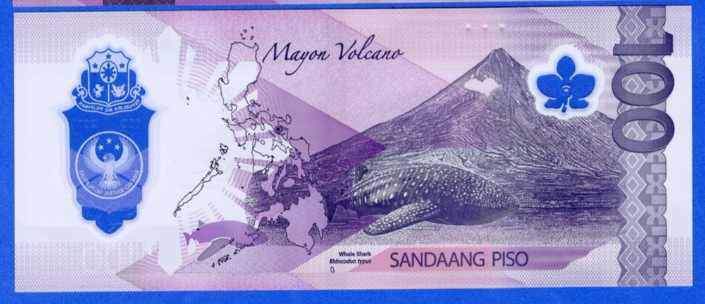 2024 Philippines 100 Piso P238 New UNC Polymer Note - Palawan Peacock