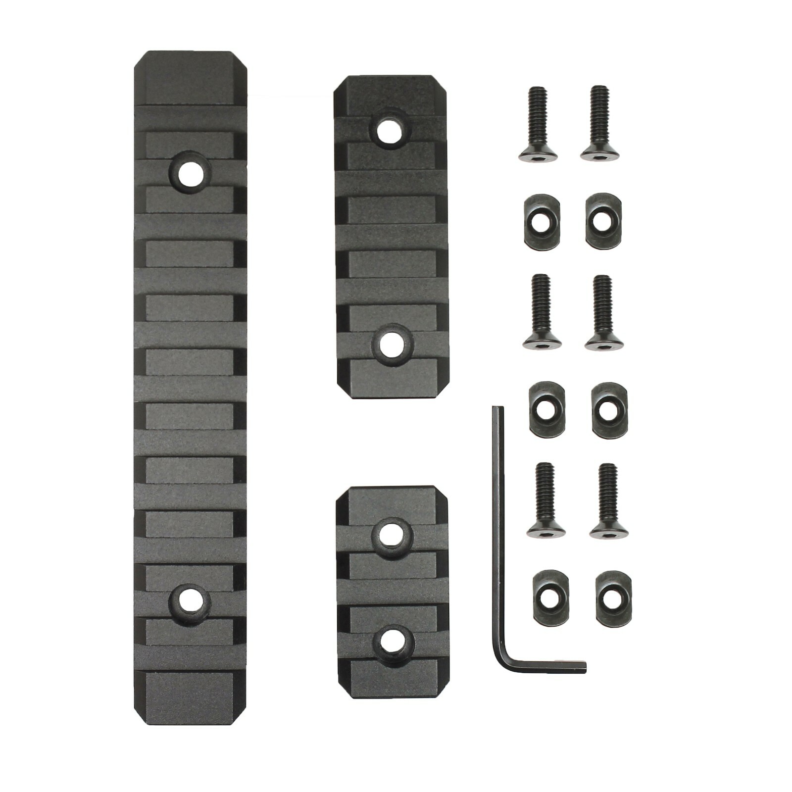 3 PCS M-Lok Picatinny Weaver Rail Section Aluminum 3 5 11 Slot 1.5" 2.5" 5"