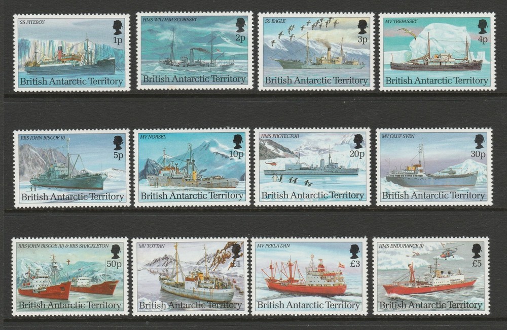 British Antarctic Territory 1993 Complete set SG 218-229 Mnh.