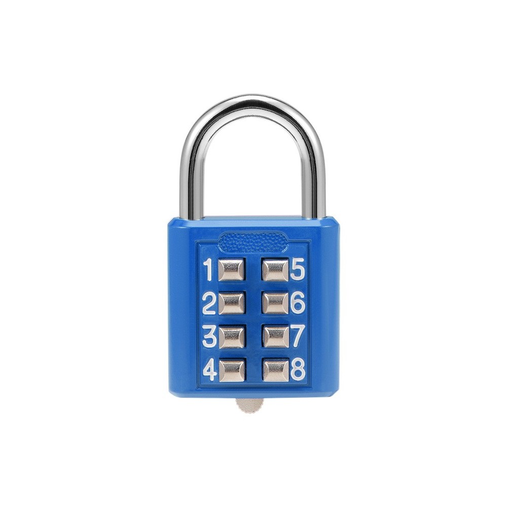 8-Digit Combination Padlock Push Button Lock for Locker Cabinet Blue